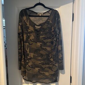 Camouflage Long Sleeve Top